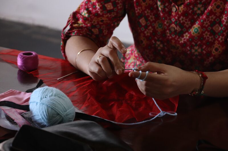 woman knitting